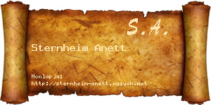 Sternheim Anett névjegykártya